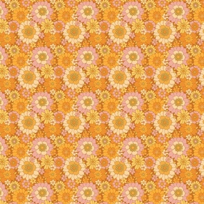 Avery Retro Floral On Caramel- extra small scale