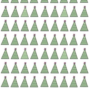 Simple Geometric Holiday Christmas Tree Doodles