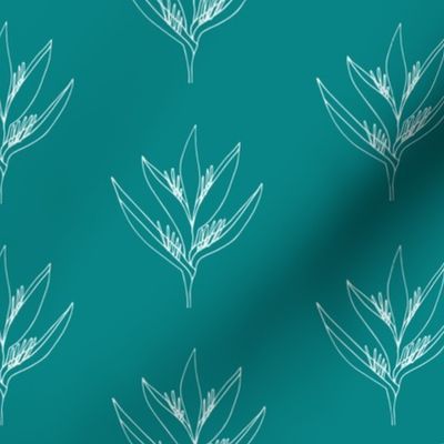 Small // flower-outline-Teal