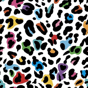 Abstract colorful Cheetah marks on white 
