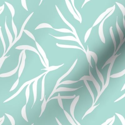 Palm leaves mint green by Jac Slade