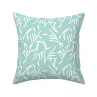 Palm leaves mint green by Jac Slade