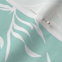 Palm leaves mint green by Jac Slade