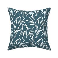 Palm leaves teal green by Jac Slade