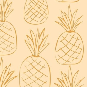 Pineapples - Tumeric on Vanilla - 12" Repeat