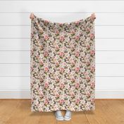 LENTEN ROSES - BARKCLOTH BIRDS COLLECTION (TAUPE)