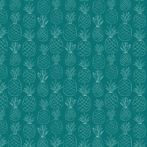 Pineapples - Sea Glass on teal - 3" Repeat