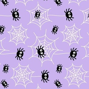 spiders and webs pastel purple » halloween rotated