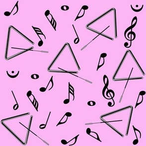Triangle Music Notes Pink