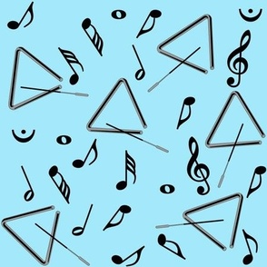 Triangle Music Notes Blue