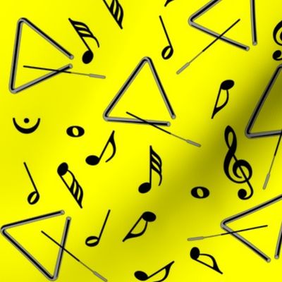 Triangle Music Notes Yellow