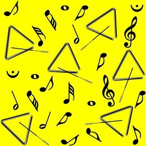 Triangle Music Notes Yellow