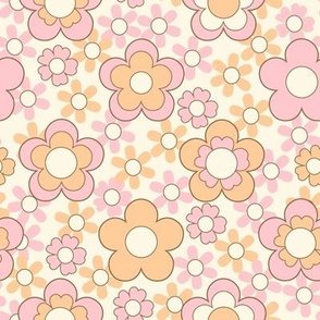 Flower power - 70s,  60s, retro, pink, pastel  ( 8 )