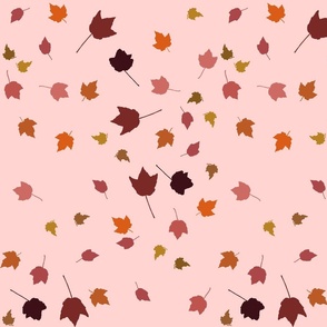 Maple Leaves on pink