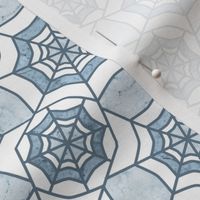 Web Deco- Marble Textured Geometric- White Blue Gray- Small Scale