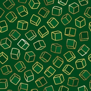 3D Cubes // Emerald Green