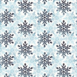 Snowflake, blue, winter