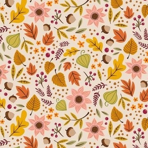 Autumn Fl Fabric Wallpaper And