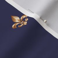 Micro Gold Fleur de Lis on Royal Blue