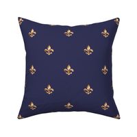 Micro Gold Fleur de Lis on Royal Blue