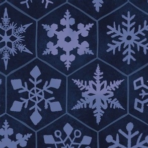 snowflakes - blue - large scale