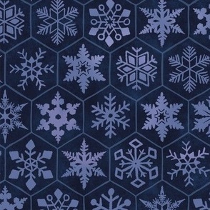snowflakes - blue - regular scale