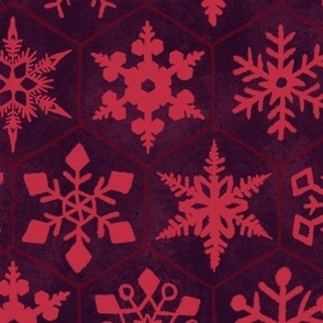 snowflakes - red - large scale