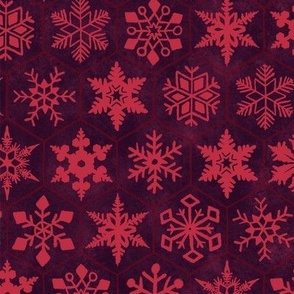 snowflakes - red - regular scale