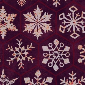 snowflakes - red - sparkly - large scale