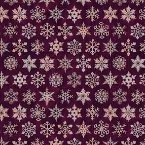 snowflakes - red - sparkly - small scale