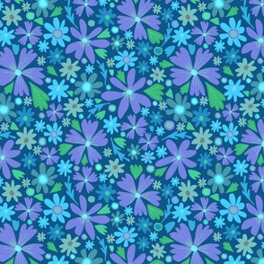 Cute Floral deep teal, 12 inch