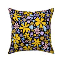 Cute Floral black, 12 inch