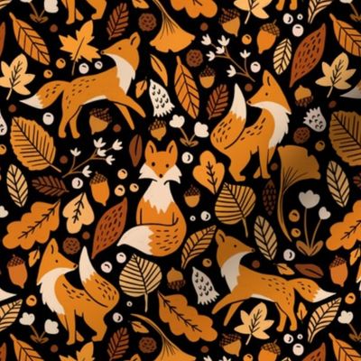 Autumn Foxes at Midnight - Small