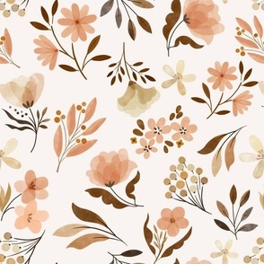 Ditsy Florals in Peach - large