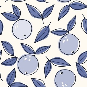 Airy Oranges in Blue & Cream