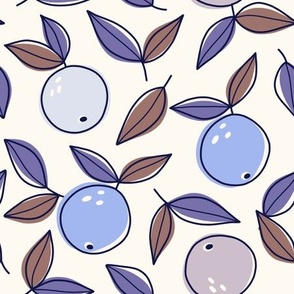 Airy Oranges in Blue, Brown & Cream