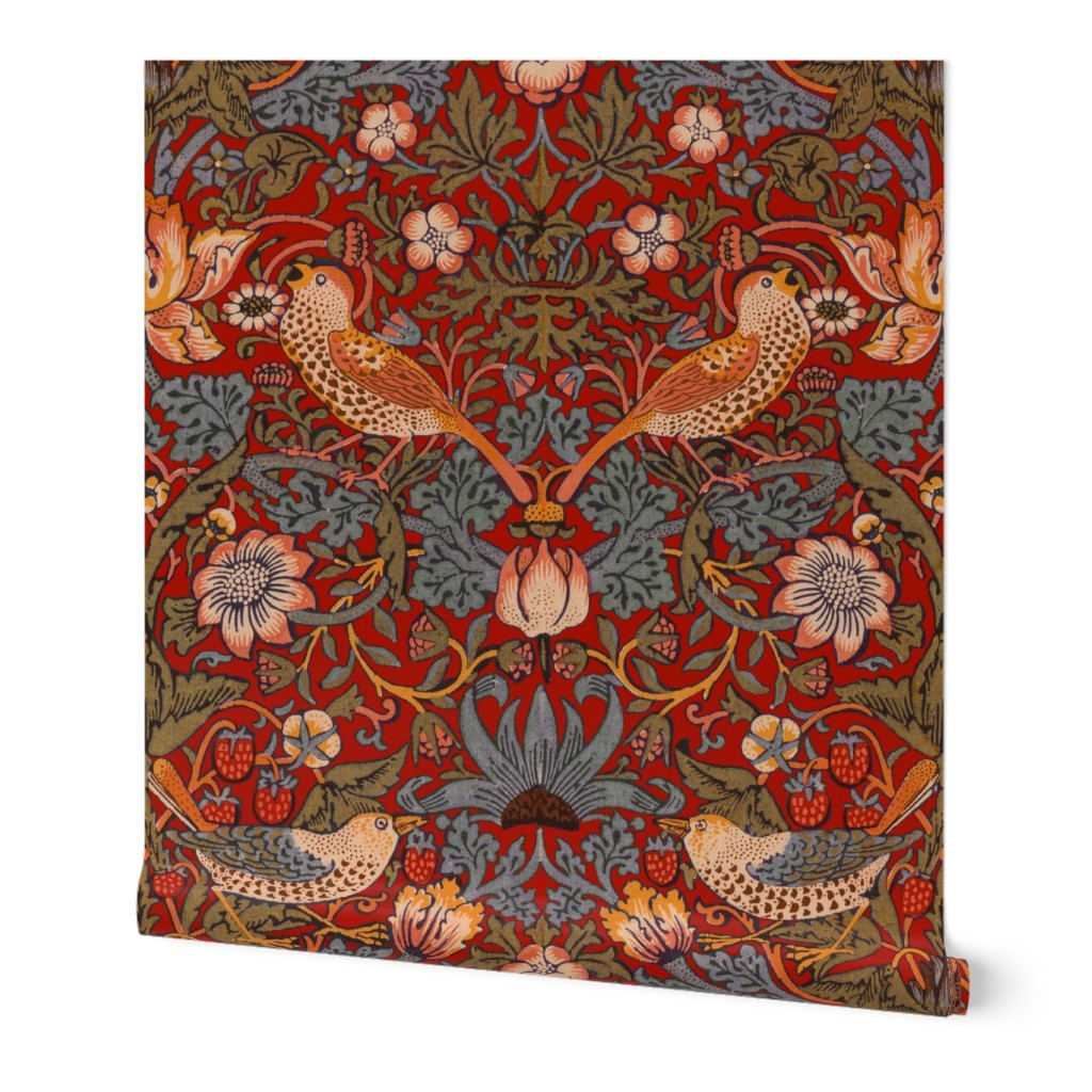 Strawberry Thief Redux ~ William Morris ~   Provence on Turkey Red 