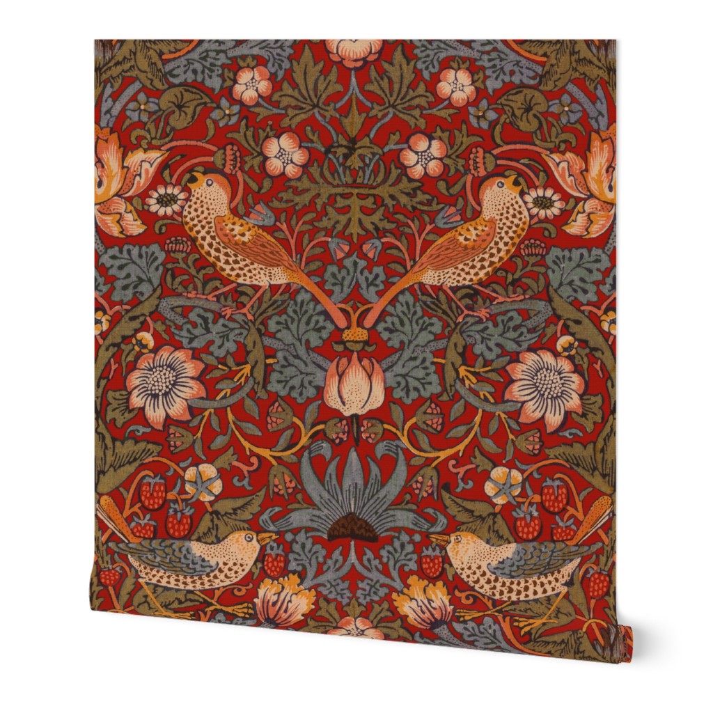 Strawberry Thief Redux ~ William Morris ~   Provence on Turkey Red 