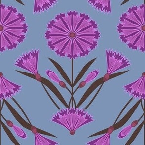 Bachelor Buttons Simplified Blue Violet