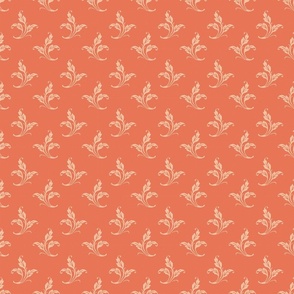  autumn pink coral farmhouse hygge cottage core classic vintage style leaves terriconraddesigns