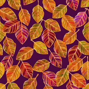 Fall Foliage on Purple
