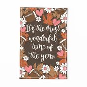 Football Most Wonderful Time of the Year Chocolate Teatowel 18 x 27 inches