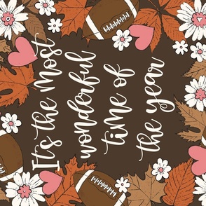 Football Most Wonderful Time of the Year Chocolate Teatowel 18 x 27 inches