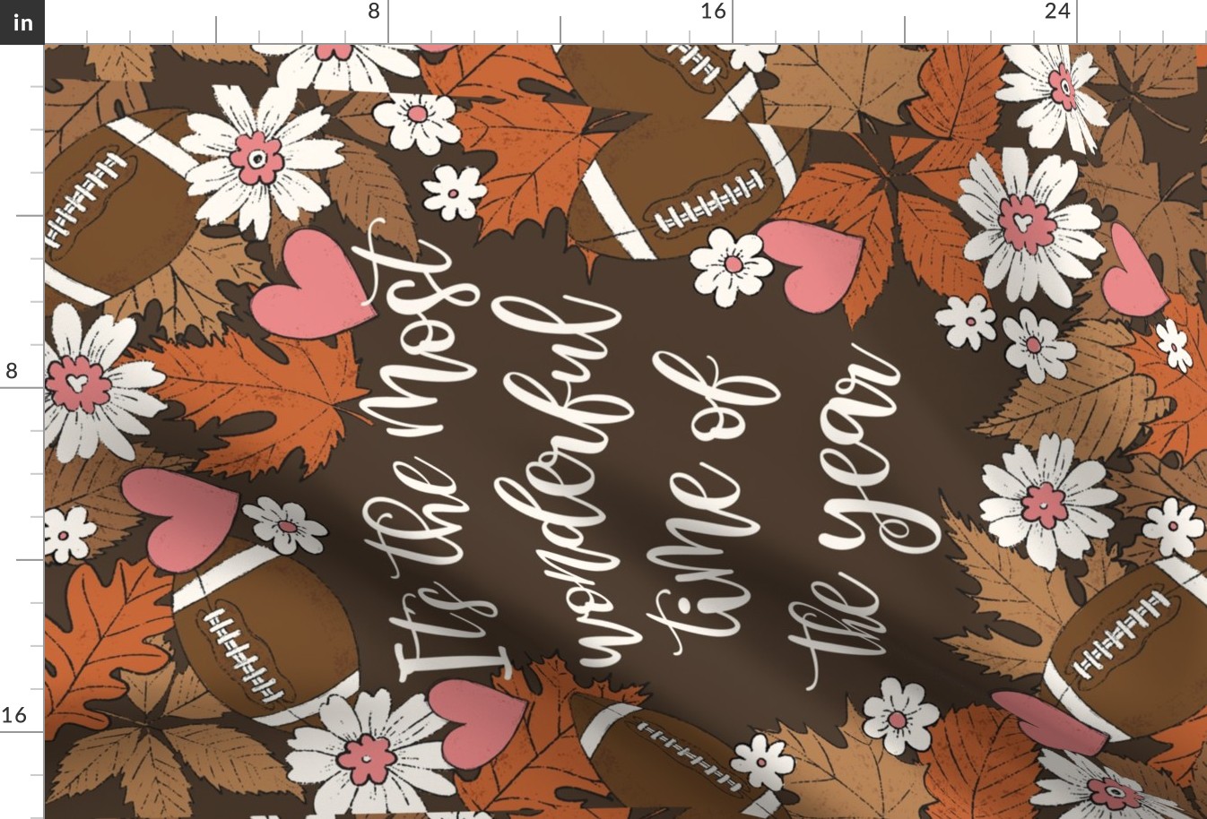 Football Most Wonderful Time of the Year Chocolate Teatowel 18 x 27 inches