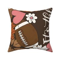 1 yard Minky Football Most Wonderful Time of the Year Chocolate