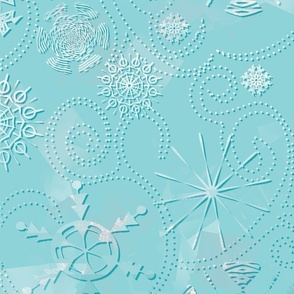 Embossed Stipples-Wind and snowflakes flurry