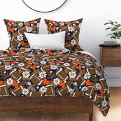 Football Fall and Florals Broncos - extra large scale