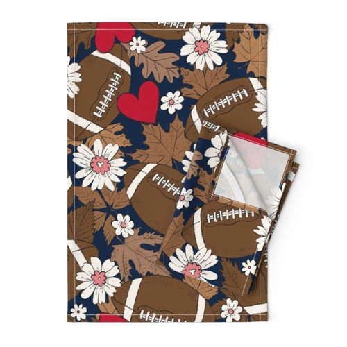 Football Fall and Florals Patriots - extra large scale