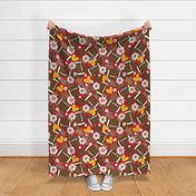 Football Fall and Florals KC Chiefs - extra large scale