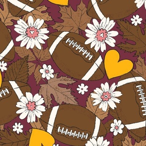 Football Fall and Florals Washington - extra large scale